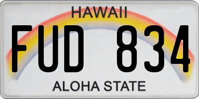 HI license plate FUD834