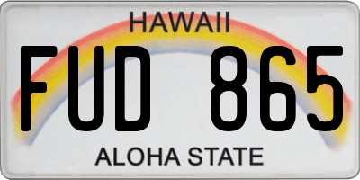 HI license plate FUD865