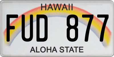 HI license plate FUD877