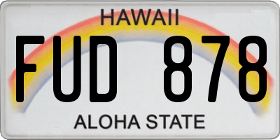 HI license plate FUD878