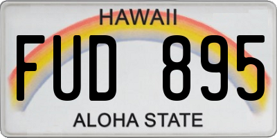 HI license plate FUD895