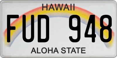HI license plate FUD948