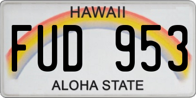 HI license plate FUD953