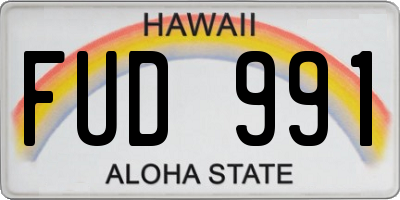 HI license plate FUD991