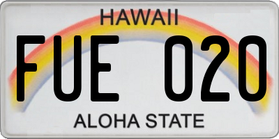 HI license plate FUE020