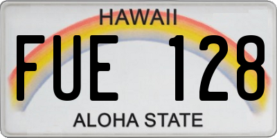 HI license plate FUE128