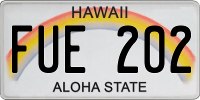 HI license plate FUE202