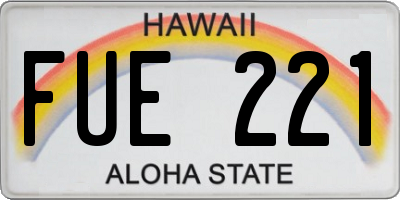 HI license plate FUE221