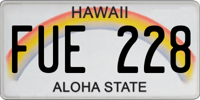 HI license plate FUE228