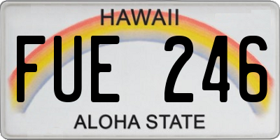 HI license plate FUE246