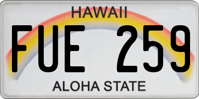 HI license plate FUE259