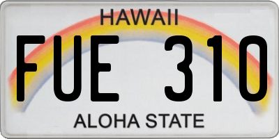 HI license plate FUE310