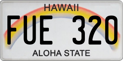 HI license plate FUE320