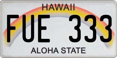 HI license plate FUE333