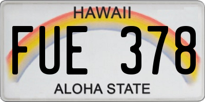 HI license plate FUE378