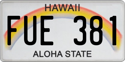 HI license plate FUE381