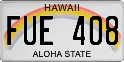HI license plate FUE408
