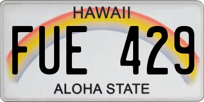 HI license plate FUE429
