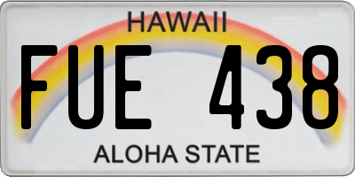 HI license plate FUE438