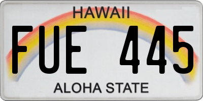 HI license plate FUE445