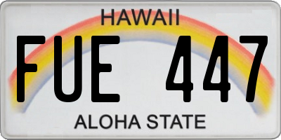 HI license plate FUE447