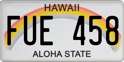 HI license plate FUE458