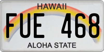 HI license plate FUE468