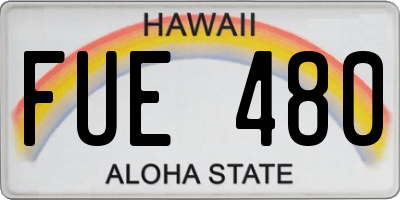HI license plate FUE480