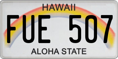 HI license plate FUE507