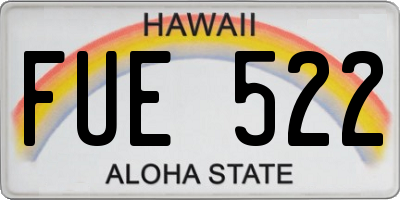 HI license plate FUE522