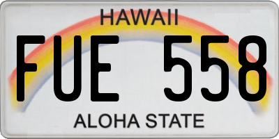HI license plate FUE558