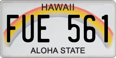 HI license plate FUE561