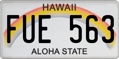 HI license plate FUE563