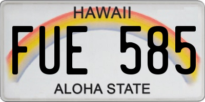 HI license plate FUE585