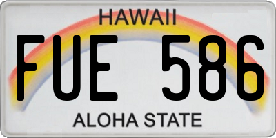 HI license plate FUE586