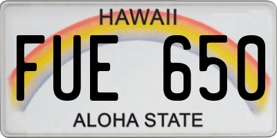 HI license plate FUE650