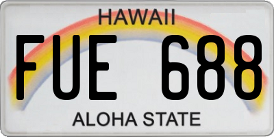 HI license plate FUE688