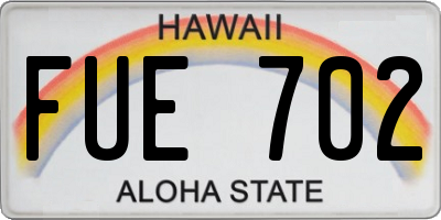 HI license plate FUE702