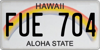 HI license plate FUE704