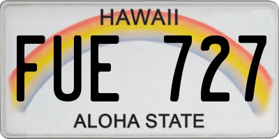 HI license plate FUE727