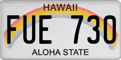 HI license plate FUE730