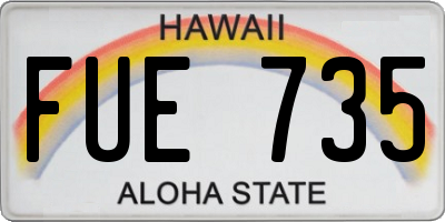 HI license plate FUE735