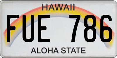 HI license plate FUE786