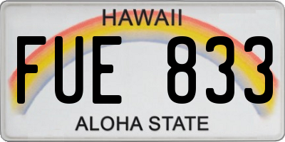 HI license plate FUE833