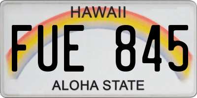 HI license plate FUE845