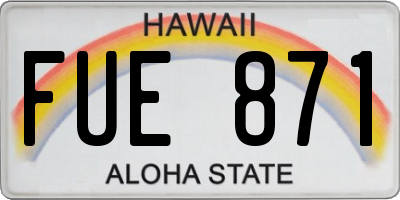 HI license plate FUE871