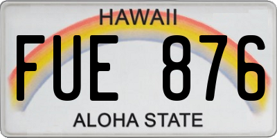 HI license plate FUE876