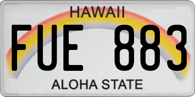 HI license plate FUE883