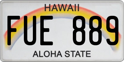 HI license plate FUE889