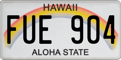 HI license plate FUE904